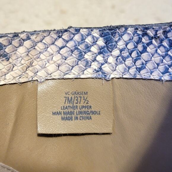 Vince Camuto Grasem Snakeskin Western Boots Pointed Toe Tan Gray 7M Boho NWT - Picture 11 of 13